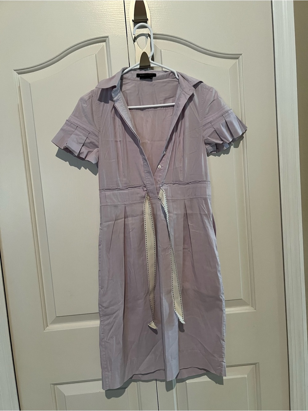 Woman' Lavender Tie-Waist Shirt Dress
